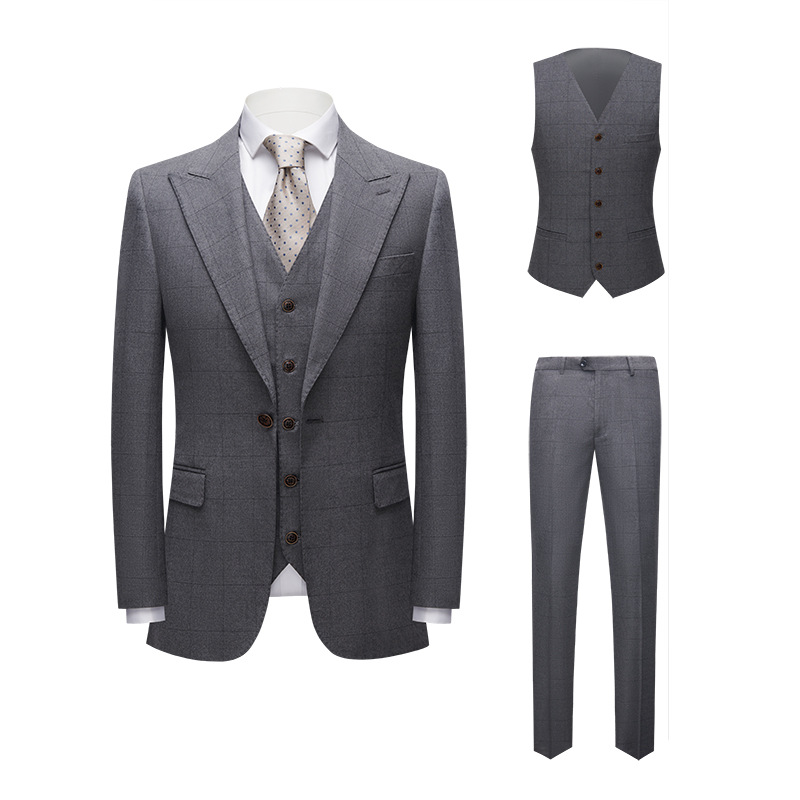 Bộ Vest Nam Kẻ Sọc Xám Phong Cách Anh Lịch Lãm