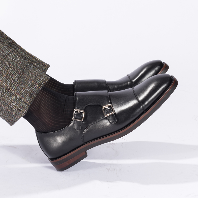 Giày Tây Nam Double Monk Strap Black